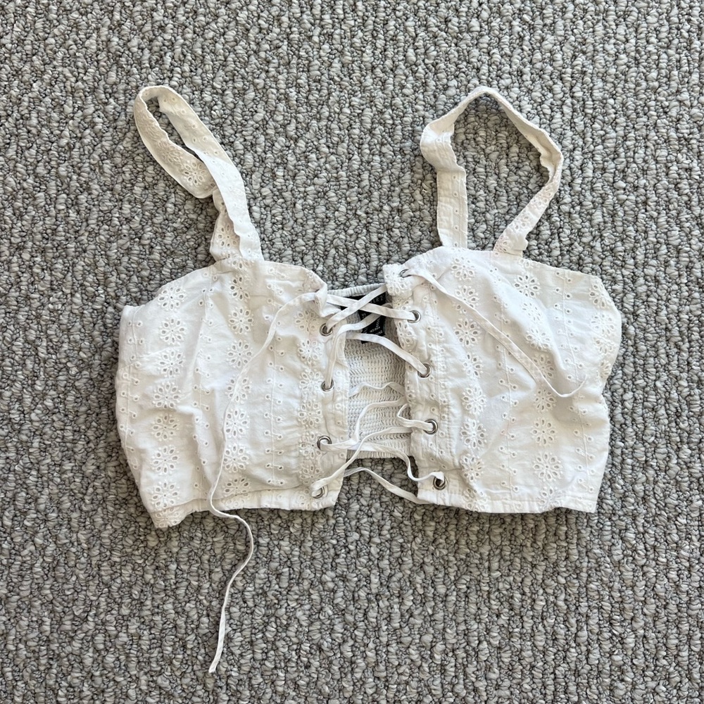 Forever 21 Lace Up Crop Top